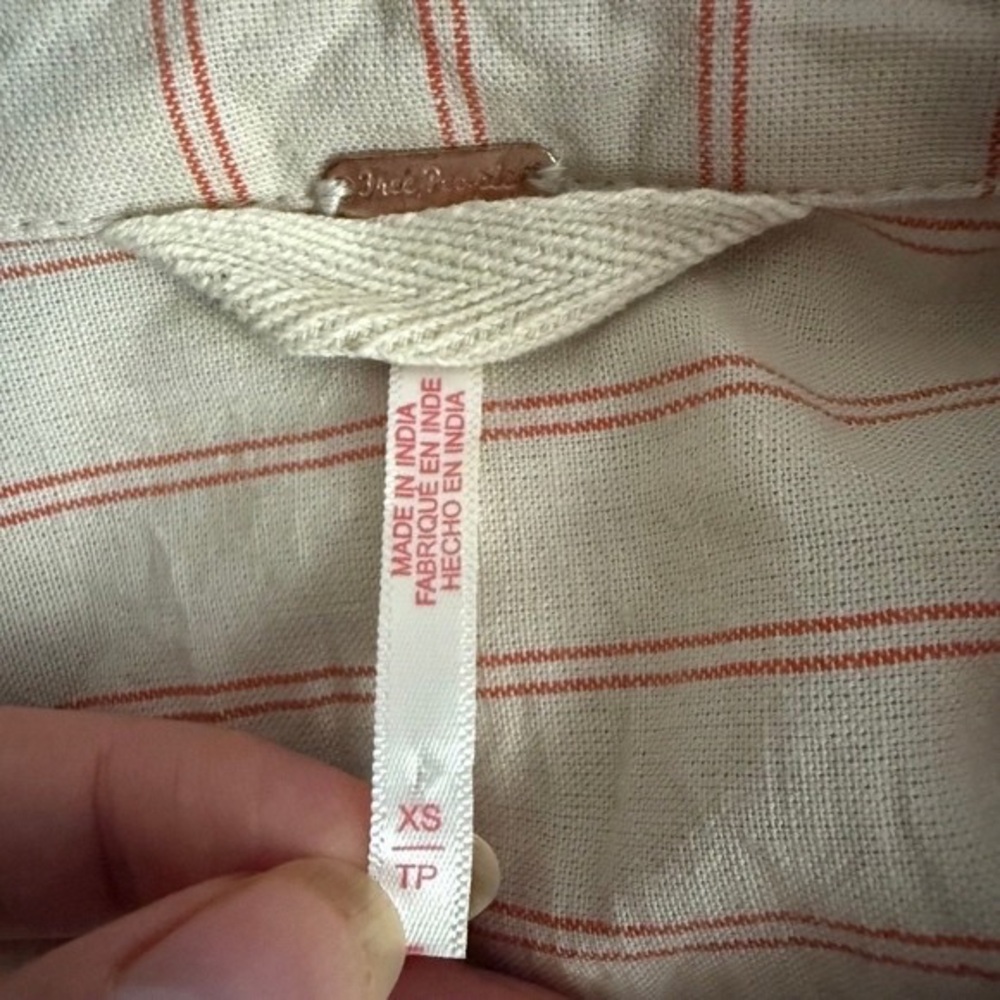 Light Pink Striped Button-Up Jacket - image 6